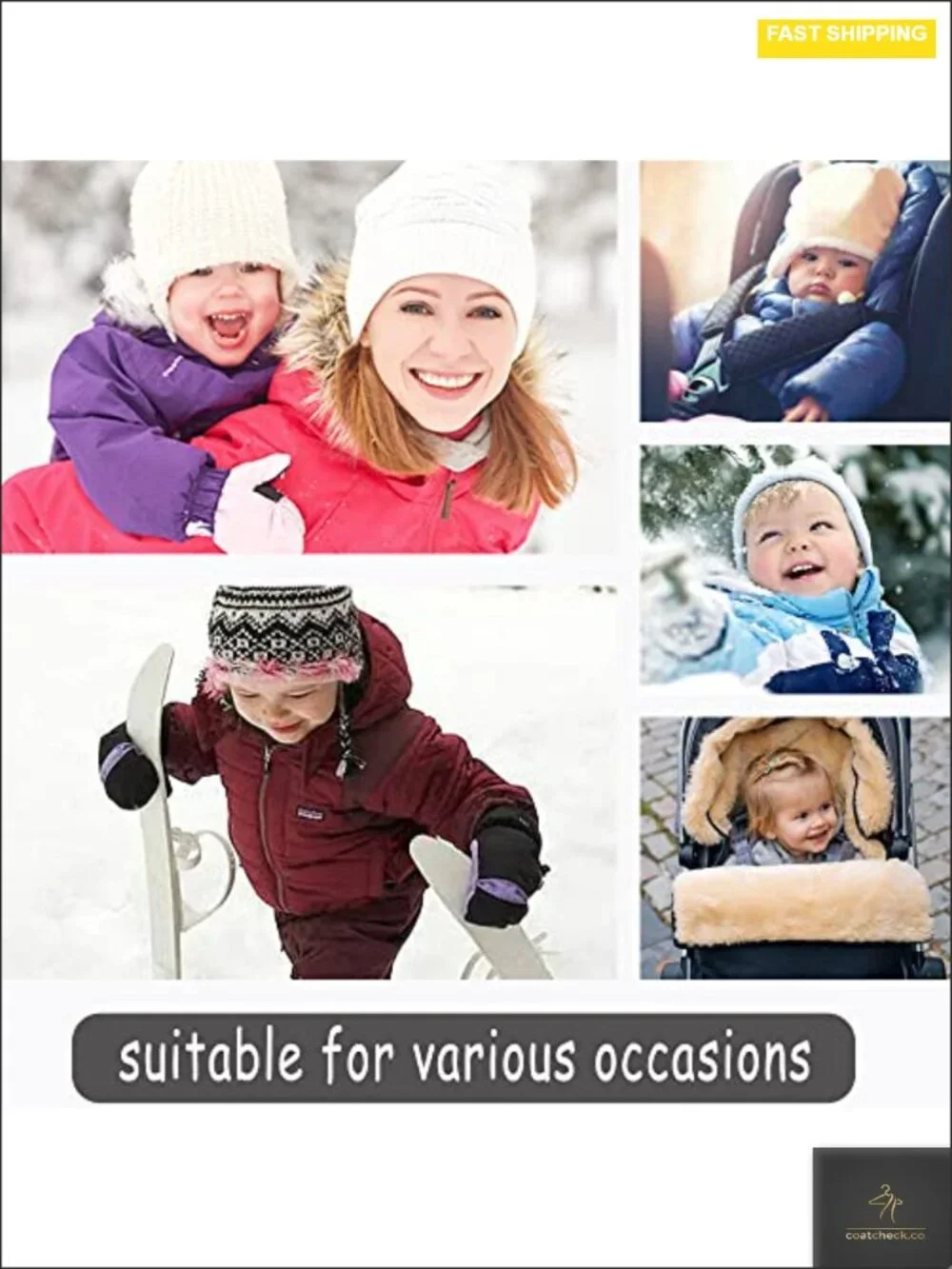 Toddler Snowsuit Baby Bear Winter Coat Hooded Jumpsuit Waterproof Windproof